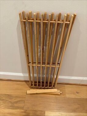 Wooden Slatted Folding Rack - Natural Wood